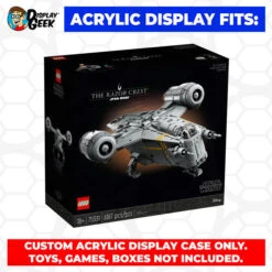 Custom Acrylic Display Case For LEGO Model 75331 - The Razor Crest (3mm Thick, UV Resistant) 11.5h X 30.5w X 22d -Displaygeek Shop LEGO 75331 01