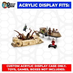Custom Acrylic Display Case For LEGO Model 75396 - Desert Skiff & Sarlacc Pit (3mm Thick, UV Resistant) 9.3h X 10.5w X 6.5d -Displaygeek Shop LEGO 75396 02