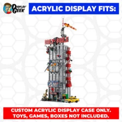 Custom Acrylic Display Case For LEGO Model 76178 - Spider-Man Daily Bugle (3mm Thick, UV Resistant) 33h X 14.5w X 15d