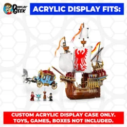 Custom Acrylic Display Case For LEGO Model 76440 - Triwizard Tournament The Arrival Ship (3mm Thick, UV Resistant) 18.8h X 17w X 8.5d
