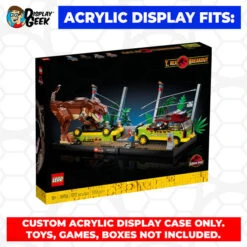 Custom Acrylic Display Case For LEGO Model 76956 - Jurassic World T.Rex Breakout (3mm Thick, UV Resistant) 7h X 21w X 9d 13 Custom Acrylic Display Case For LEGO Model 76956 - Jurassic World T.Rex Breakout (3mm Thick, UV Resistant) 7h X 21w X 9d -Displaygeek Shop LEGO 76956 01