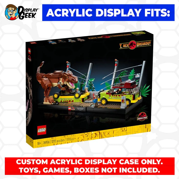 Custom Acrylic Display Case For LEGO Model 76956 - Jurassic World T.Rex Breakout (3mm Thick, UV Resistant) 7h X 21w X 9d 7 Custom Acrylic Display Case For LEGO Model 76956 - Jurassic World T.Rex Breakout (3mm Thick, UV Resistant) 7h X 21w X 9d - Image 7