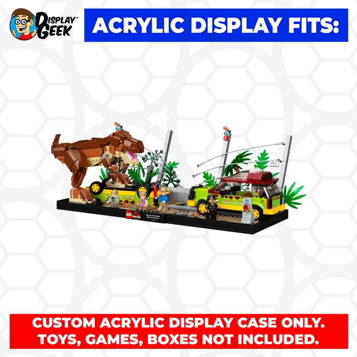 Custom Acrylic Display Case For LEGO Model 76956 - Jurassic World T.Rex Breakout (3mm Thick, UV Resistant) 7h X 21w X 9d 1 Custom Acrylic Display Case For LEGO Model 76956 - Jurassic World T.Rex Breakout (3mm Thick, UV Resistant) 7h X 21w X 9d