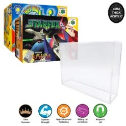 Acrylic Hard Case For STAR FOX 64, HEY YOU PIKACHU Video Game Box (4mm Thick, UV & Slide Bottom)