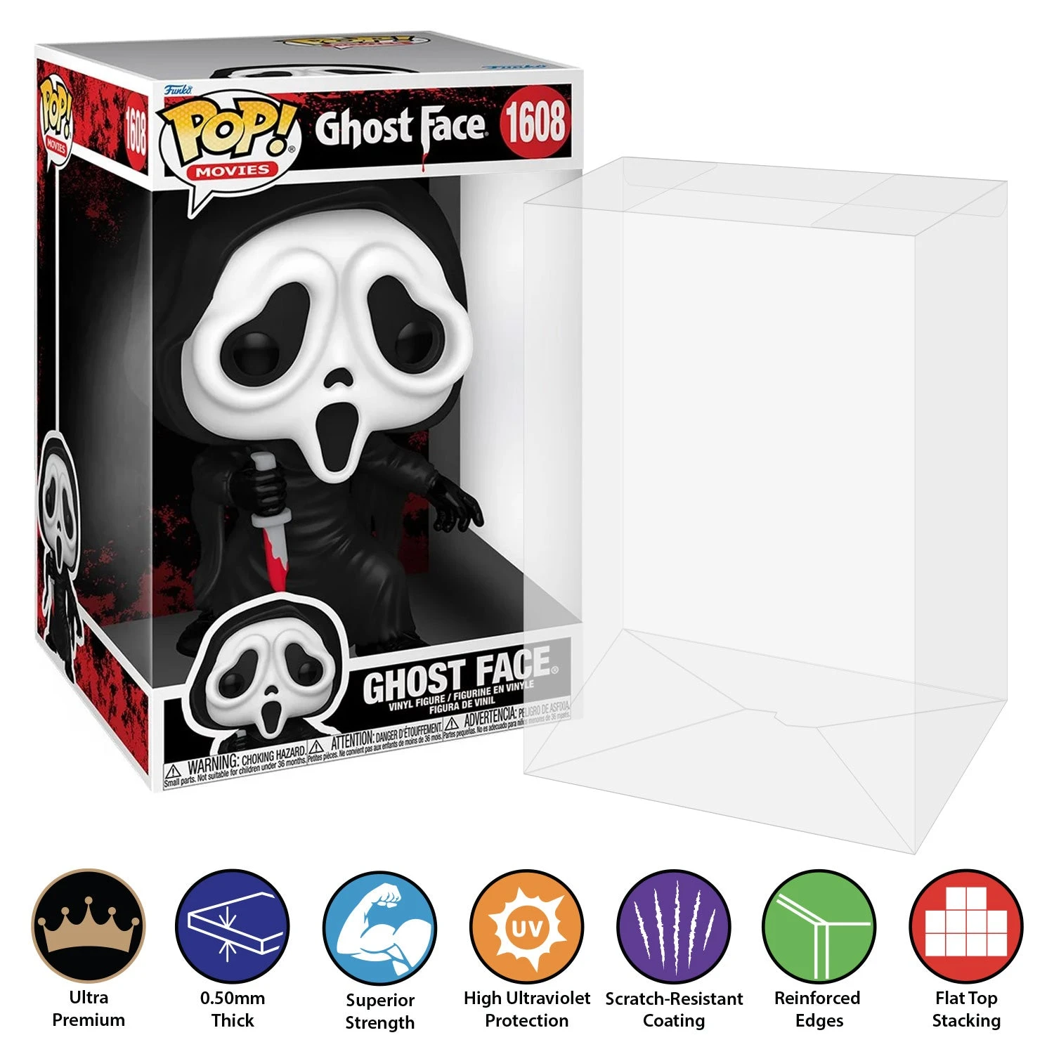 10 INCH SKINNY Pop Protectors For JUMBO Funko (0.50mm Thick, UV & Scratch Resistant) Measurements: 13h X 8.25w X 8.25d 5 10 INCH SKINNY Pop Protectors For JUMBO Funko (0.50mm Thick, UV & Scratch Resistant) Measurements: 13h X 8.25w X 8.25d - Image 5