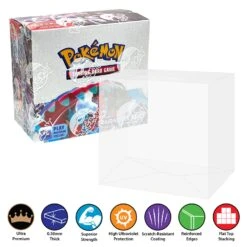 POKEMON TCG Booster Box Protectors (0.50mm Thick, UV & Scratch Resistant) 4.75h X 5.25w X 3d