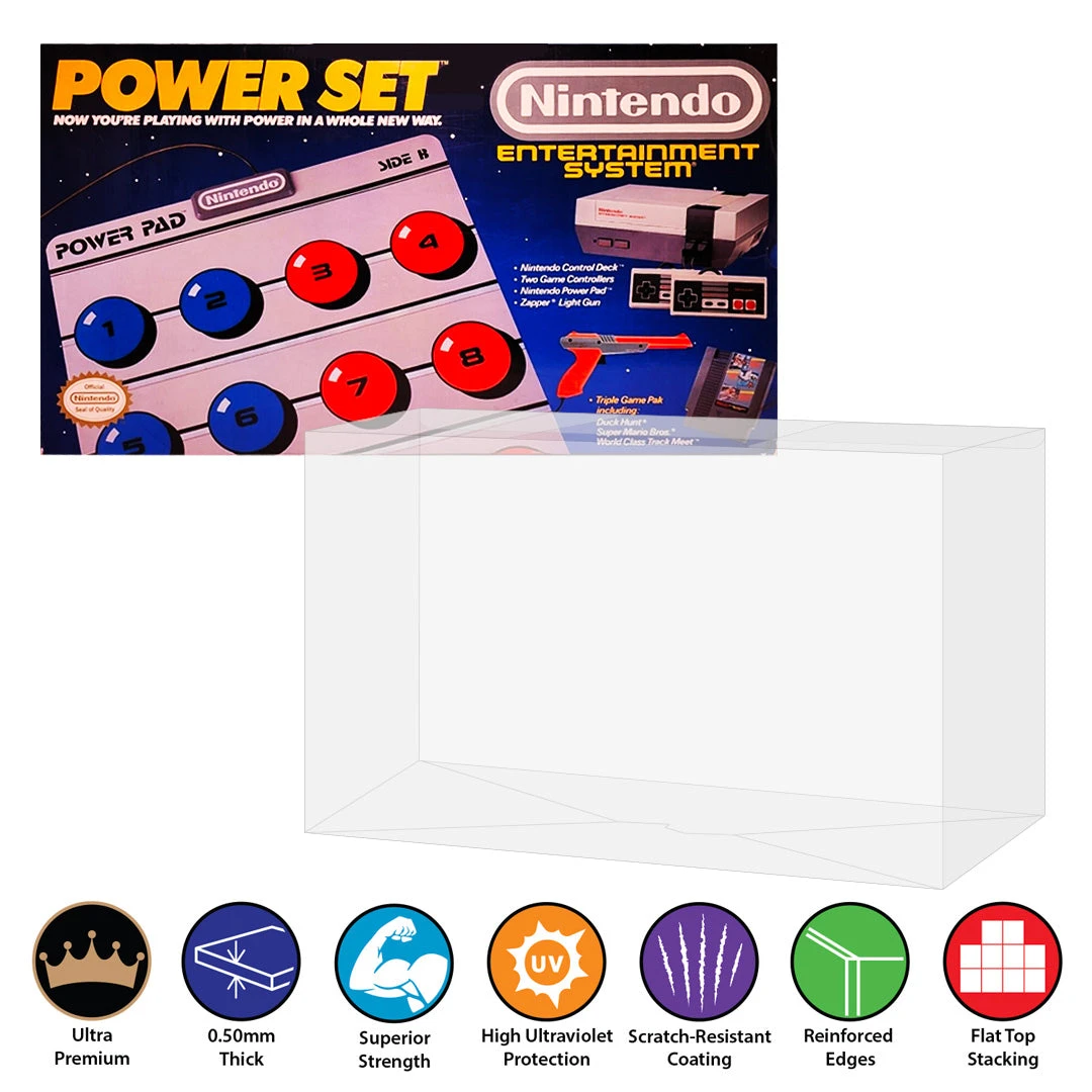 Plastic Protector For NES POWER SET Video Game Console Box (0.50mm Thick, UV & Scratch Resistant) 1 Plastic Protector For NES POWER SET Video Game Console Box (0.50mm Thick, UV & Scratch Resistant)