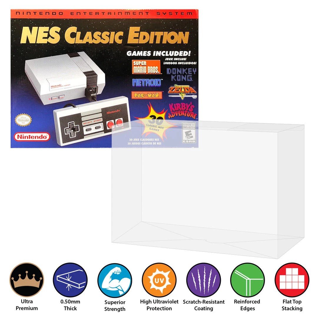 Plastic Protector For NES, SNES CLASSIC Video Game Console Box (0.50mm Thick, UV & Scratch Resistant) 1 Plastic Protector For NES, SNES CLASSIC Video Game Console Box (0.50mm Thick, UV & Scratch Resistant)
