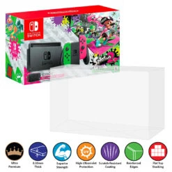 Plastic Protector For NINTENDO SWITCH SPLATOON 2 Video Game Console Box (0.50mm Thick, UV & Scratch Resistant)