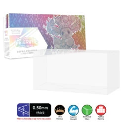POKEMON TCG Prismatic Evolutions Super Premium Collection Box Protectors (0.50mm Thick) 6.8h X 14.4w X 3.25d