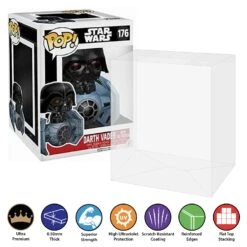 POP DELUXE TALL Pop Protectors For Funko (0.50mm Thick, UV & Scratch Resistant) 7h X 5.5w X 5d 18 POP DELUXE TALL Pop Protectors For Funko (0.50mm Thick, UV & Scratch Resistant) 7h X 5.5w X 5d -Displaygeek Shop Pop Rides Darth Vader with Tie Fighter 176 Pop Protector