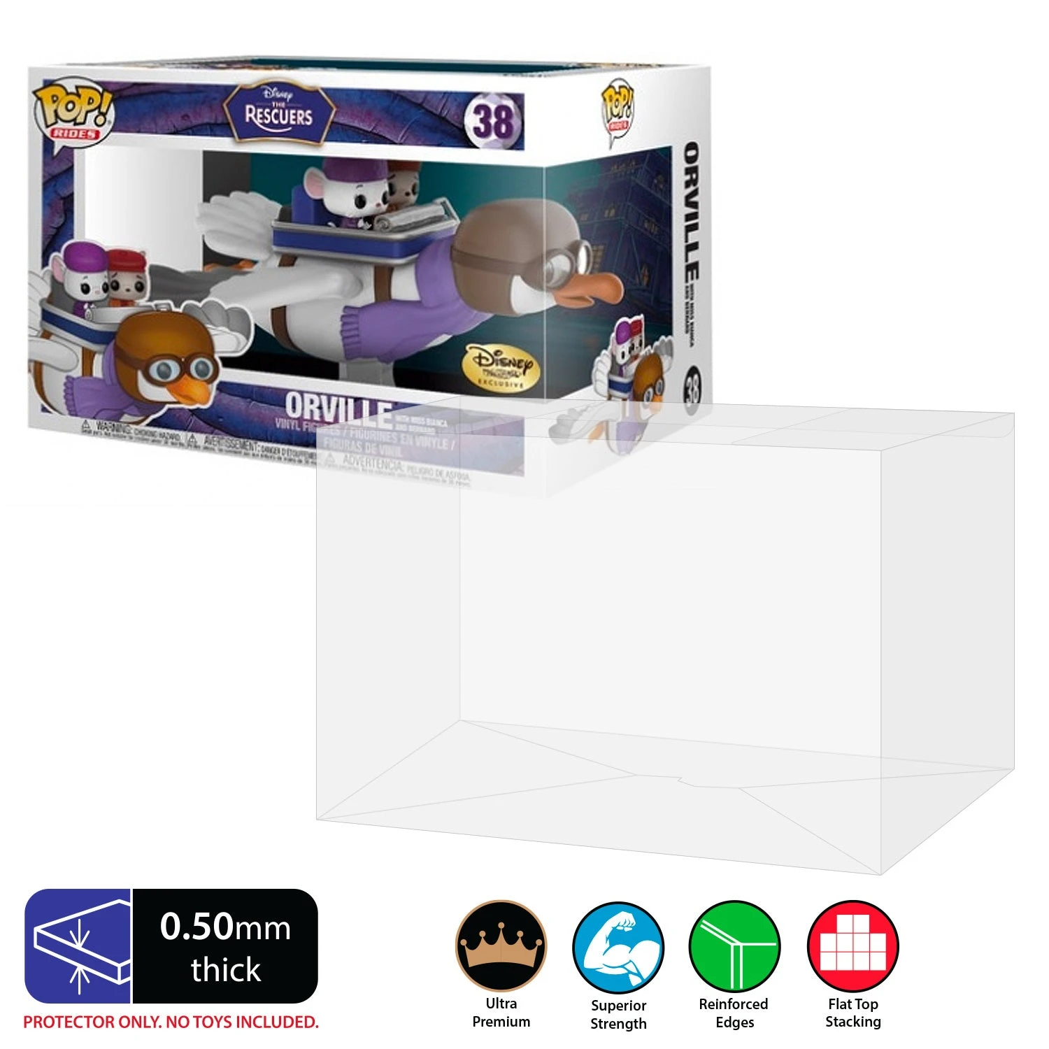 POP RIDES (ORVILLE/ORACLE) Pop Protectors For Funko (0.50mm Thick) 7.25h X 10.75w X 8.125d 2 POP RIDES (ORVILLE/ORACLE) Pop Protectors For Funko (0.50mm Thick) 7.25h X 10.75w X 8.125d - Image 2