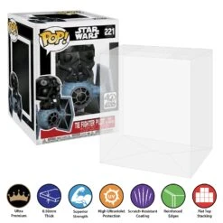 POP DELUXE TALL Pop Protectors For Funko (0.50mm Thick, UV & Scratch Resistant) 7h X 5.5w X 5d 19 POP DELUXE TALL Pop Protectors For Funko (0.50mm Thick, UV & Scratch Resistant) 7h X 5.5w X 5d -Displaygeek Shop Pop Rides Tie Fighter Pilot with Tie Fighter 221 Pop Protector