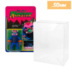 REACTION LARGE CARD BACK Protectors For Funko Action Figures (0.50mm Thick) 9h X 4.75w X 1.5d