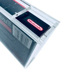 **PRE-ORDER ETA LATE NOVEMBER** Acrylic Hard Case For SNES, N64, ATARI JAGUAR Video Game Box (4mm Thick, UV & Slide Bottom) 5h X 7w X 1.25d -Displaygeek Shop SNES Game Box Acrylic Case 04