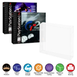 Plastic Protector For SINGLE DISC CD, PS1 Video Game Box (0.50mm Thick, UV & Scratch Resistant)