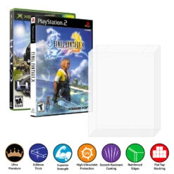 Plastic Protector For DVD, GAME CUBE, Wii, Wii U, XBOX, XBOX 360, PS2 Video Game Box (0.50mm Thick, UV & Scratch Resistant) 7.375h X 4.625w X 0.5d