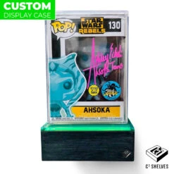 Custom Acrylic Wall Mount Display - Single LARGE Brushed Base With Colored Top For Funko Pop & Designer Toys