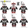Set Of 6 - Commander Fox & Coruscant ARC Clone Troopers (Star Wars) - Custom Building Blocks Mini Figures Compatible With LEGO