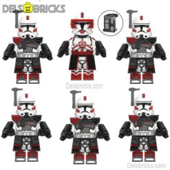 Set Of 6 - Commander Fox & Coruscant ARC Clone Troopers (Star Wars) - Custom Building Blocks Mini Figures Compatible With LEGO