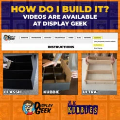** PRE-ORDER ETA MID OCTOBER** GRAIL KUBBIE BLACK (3x2) - In Box Display Case For Funko Pops In Acrylic Hard Stack Armor (Cardboard) -Displaygeek Shop how to build display geek kubbies 15